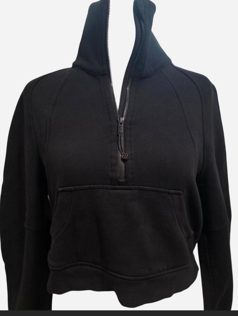 Scuba Lululemon Oversized Cropped Black Half-Zip Pullover Size XS/S